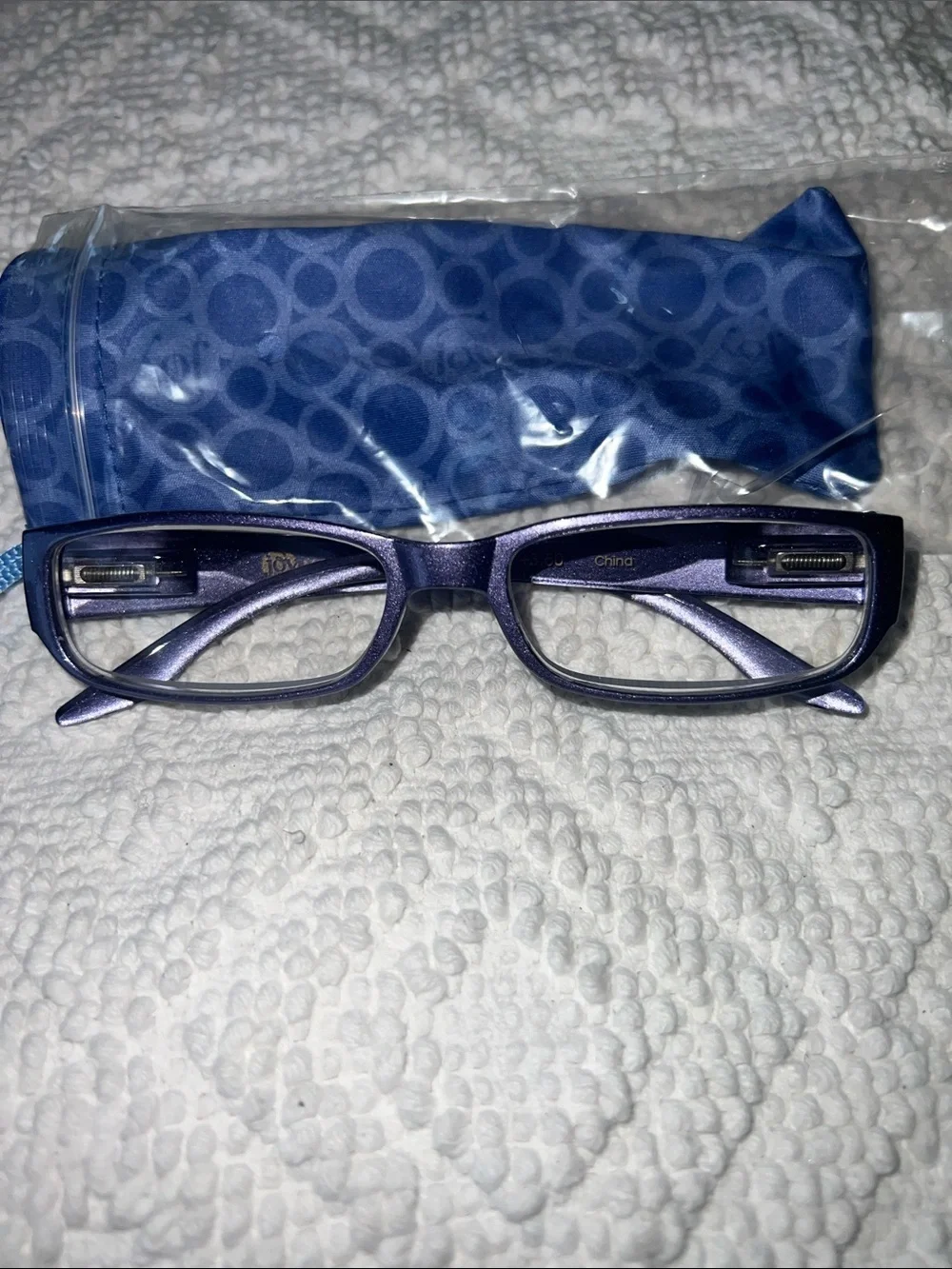 Mangano +3.50 New Purple Rectangular Reading Glasses